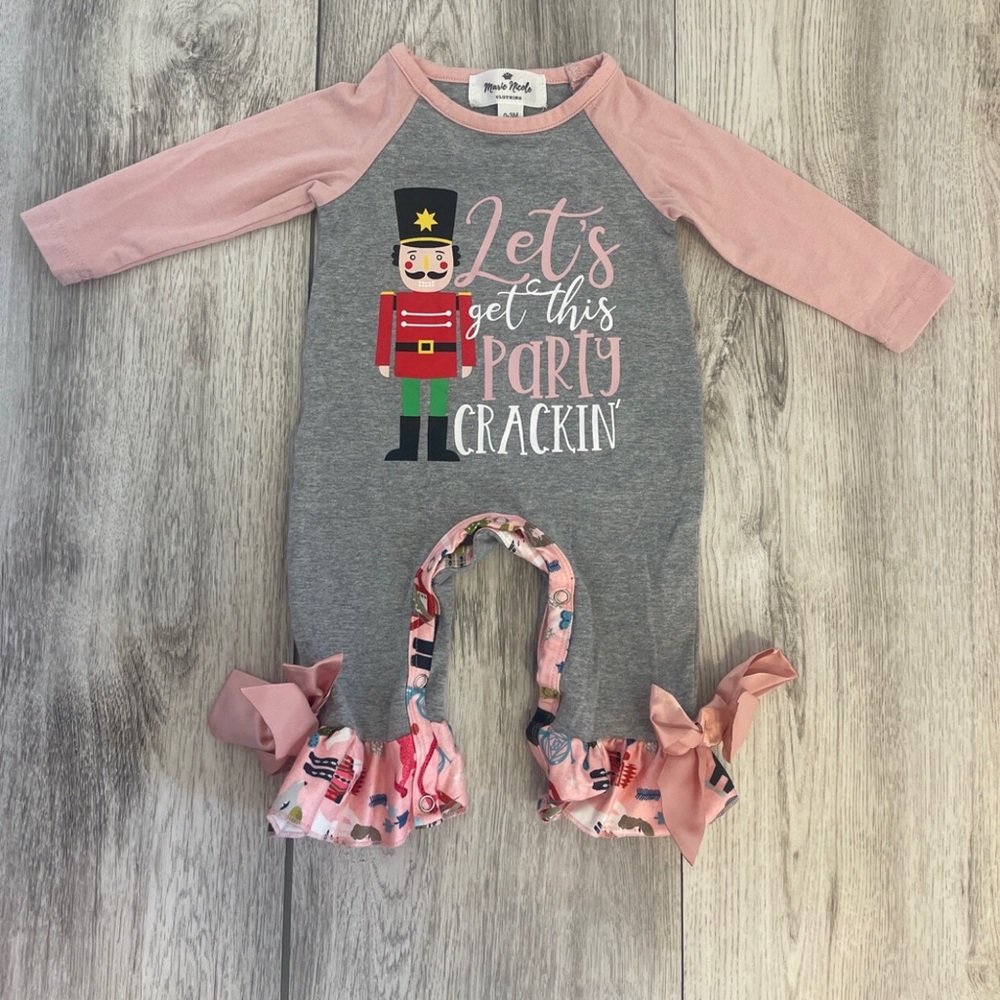 Marie Nicole Let's Get This Party Crackin Nutcracker One Piece holiday outfit